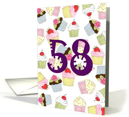 Cupcakes Galore 58th Birthday card (608799)