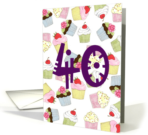 Cupcakes Galore 40th Birthday card (615568)