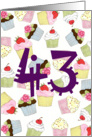 Cupcakes Galore 43rd Birthday card