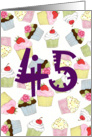 Cupcakes Galore 45th Birthday card