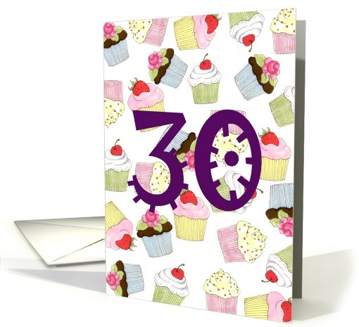 Cupcakes Galore 30th Birthday card (619977)