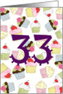 Cupcakes Galore 33rd Birthday card