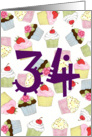 Cupcakes Galore 34th Birthday card