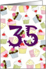 Cupcakes Galore 35th Birthday card