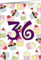Cupcakes Galore 36th Birthday card