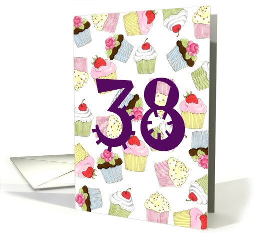 Cupcakes Galore 38th Birthday card (623757)