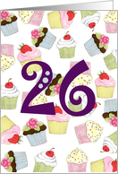 Cupcakes Galore 26th Birthday card