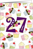 Cupcakes Galore 27th Birthday card