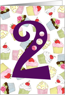 Cupcakes Galore 2nd Birthday card