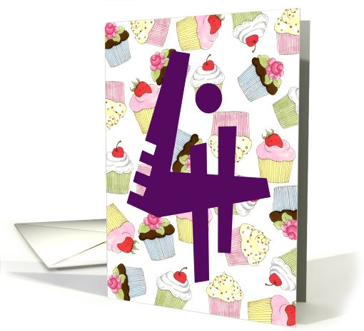 Cupcakes Galore 4th Birthday card (634092)