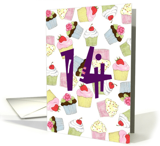 14th Birthday Cupcakes Galore card (635939)