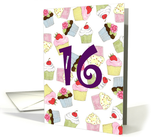 16th Birthday Cupcakes Galore card (635942)