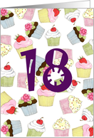 Cupcakes Galore 18th Birthday card
