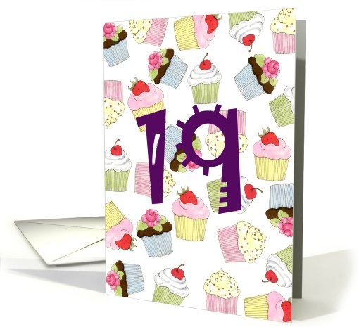 Cupcakes Galore 19th Birthday card (635953)