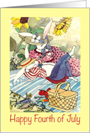 July 4th Picnic Hares card