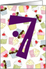 7th Birthday Party Invitation, Cupcakes Galore card