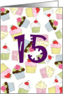 15th Birthday Party Invitation, Cupcakes Galore card