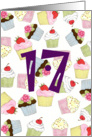 17th Birthday Party Invitation, Cupcakes Galore card