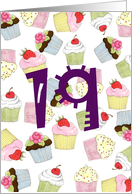 19th Birthday Party Invitation, Cupcakes Galore card