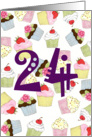 24th Birthday Party Invitation, Cupcakes Galore card