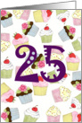 25th Birthday Party Invitation, Cupcakes Galore card