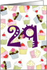29th Birthday Party Invitation, Cupcakes Galore card