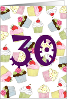 30th Birthday Party Invitation, Cupcakes Galore card