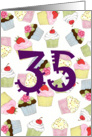 35th Birthday Party Invitation, Cupcakes Galore card