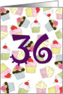 36th Birthday Party Invitation, Cupcakes Galore card