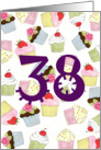 38th Birthday Party Invitation, Cupcakes Galore card