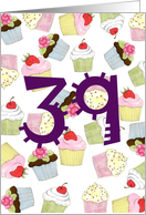 39th Birthday Party Invitation, Cupcakes Galore card