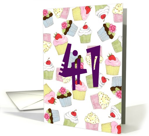41st Birthday Party Invitation, Cupcakes Galore card (669450)