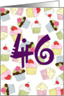 46th Birthday Party Invitation, Cupcakes Galore card