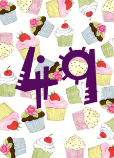 49th Birthday Party Invitation, Cupcakes Galore