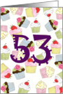 53rd Birthday Party Invitation, Cupcakes Galore card