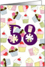 58th Birthday Party Invitation, Cupcakes Galore card