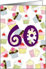 60th Birthday Party Invitation, Cupcakes Galore card