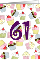 61st Birthday Party Invitation, Cupcakes Galore card