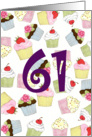 61st Birthday Party Invitation, Cupcakes Galore card