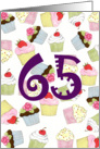 65th Birthday Party Invitation, Cupcakes Galore card