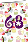 68th Birthday Party Invitation, Cupcakes Galore card
