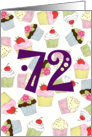 72nd Birthday Party Invitation, Cupcakes Galore card