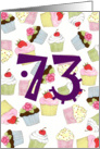 73rd Birthday Party Invitation, Cupcakes Galore card