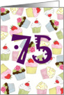 75th Birthday Party Invitation, Cupcakes Galore card