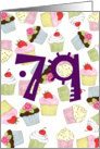 79th Birthday Party Invitation, Cupcakes Galore card