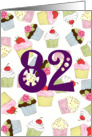 82nd Birthday Party Invitation, Cupcakes Galore card