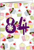 84th Birthday Party Invitation, Cupcakes Galore card