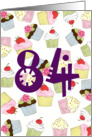 84th Birthday Party Invitation, Cupcakes Galore card