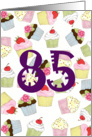 85th Birthday Party Invitation, Cupcakes Galore card