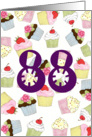 88th Birthday Party Invitation, Cupcakes Galore card